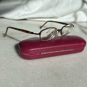 Valentino Tortoise Shell Glasses with Magenta Case